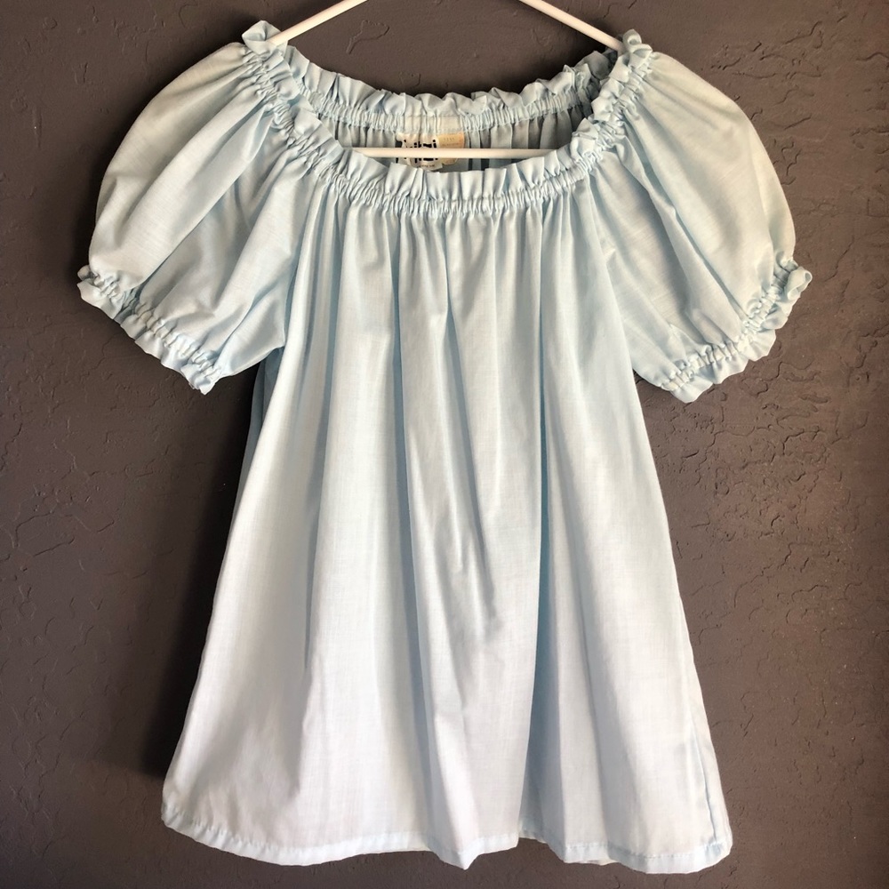 Vintage Fritzi Blue Peasant Blouse Top Women’s M